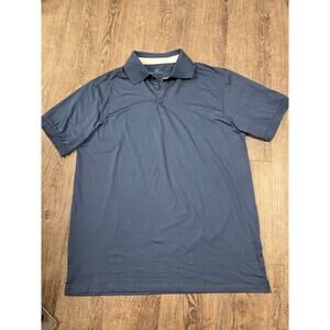 Mio Marino - Designer Golf Polo Shirt Navy Blue Short Sleeve Men's Large